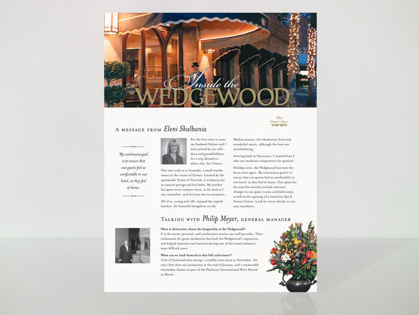 Wedgewood Hotel Newsletter